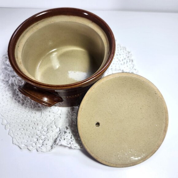 Pearsons Of Chesterfield Vintage Stoneware Bean Pot 1 Pint Brown Made In England - Picture 8 of 11